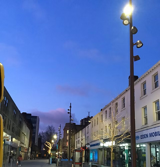 streetlamp on city centre street